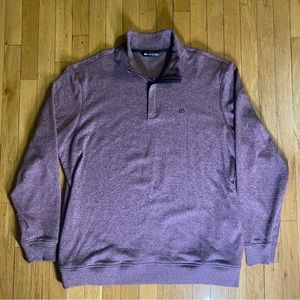 Travis Mathew Sweater Men's Size Large XXL Quarter Zip Pullover Golf Purple Plum